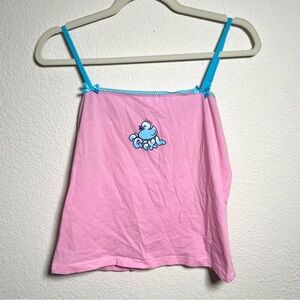 Y2K 2000s mcbling pink and blue iGirl angel rubber duck tank top with bows